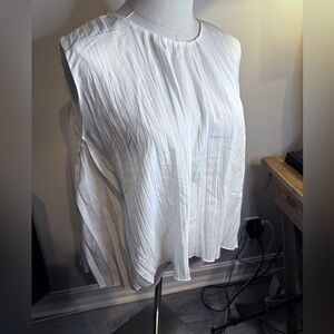 Vince White Pleated Blouse